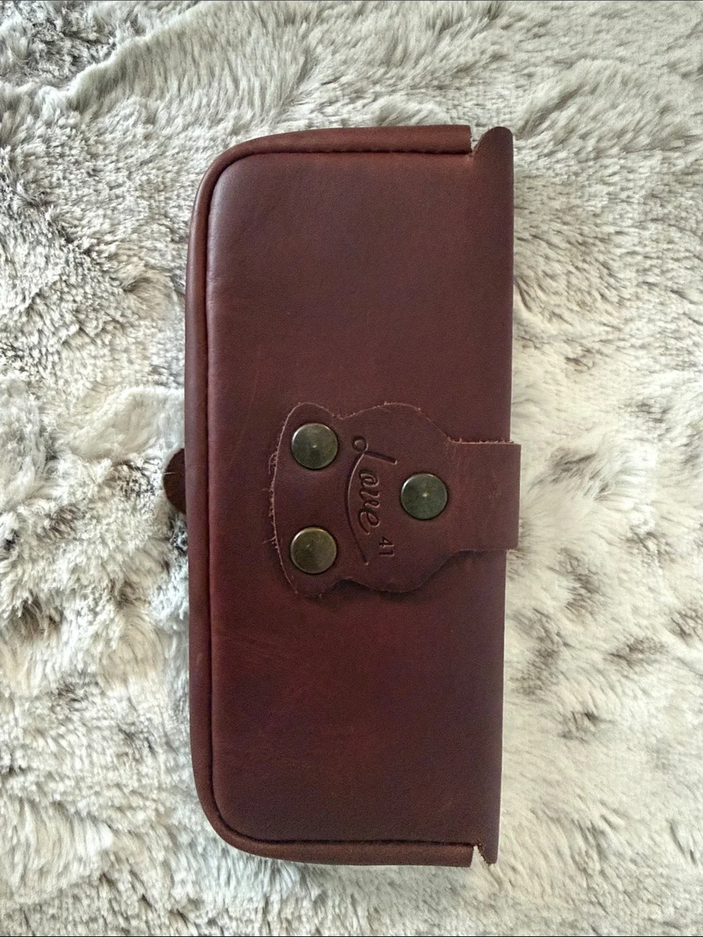LOVE 41 Brown Genuine Leather Clutch Wallet with D-Ring Closure NEW! - Picture 2 of 4